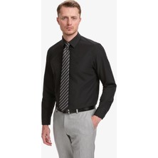 Pierre Cardin Erkek Siyah Regular Fit Uzun Kollu Basic Gömlek 50325337-VR046
