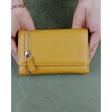 Edo Bag Wallet Hakiki Deri Parlak Çıtçıtlı Kadın Cüzdan