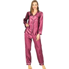 Sistina Ilkeshop Mor Saten Pijama Takımı - 1613 - Beden L