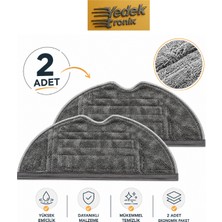 Roborock S7 / S7 Plus / S7 Maxv / S7 Maxv Ultra / S7 Pro Ultra / S7 Max Ultra Uyumlu 2’li Yıkanabilir Mop Bezi Siyah | Robot Süpürge Yedek Parça