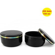 Demet Home 250 Adet 150 ml Şeritli Lüx Boş Empty Bottle Kozmetik-Pomat-Krem-Hobi Kutusu Plastik Krem Kavanozu