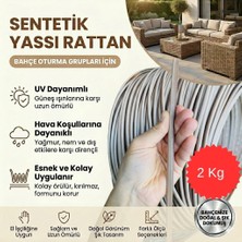Mady Aksesuar Premium Sentetik Rattan Şerit - Bahçe Mobilyası Örme ve Tamir Ipi - 2 Kg, 8.3mm Açık Kahverengi