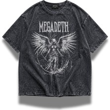 Fuddy Moda Unisex Oversize Megadeth Angel Woman Baskılı Yıkamalı Rock Band Tişört