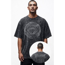 Fuddy Moda Unisex Bullet For My Valentine Ense Baskılı Yıkamalı Tişört,oversize Rock Band Temalı Retro T-Shirt