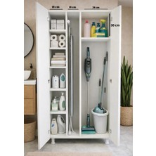 Modenza Mutfak %100 Mdf Çok Amaçlı Banyo Düzenleyici - Kiler Dolabı - Süpürge Paspas Deterjan Dolabı