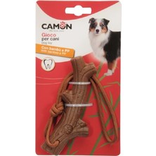 Camon Bambu ve Ipli Dal 12 Cm: Doğal Dokulu Eğlenceli Köpek Çiğneme ve Yakalama Oyuncağı