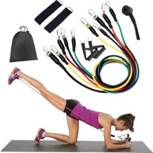 Svoria Store Full Body Antrenman Için Kapı Arkası Spor Bandı ve Aksesuar Seti