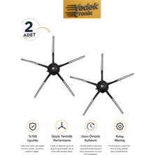 Roborock S5 Max / S5 / S6 / S6 Max / S6 Maxv Uyumlu 2'li Yan Fırça – Siyah | Robot Süpürge Yedek Parça