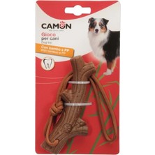 Camon Bambu ve Ipten Üretilmiş Dal Şeklinde Eğlenceli Köpek Oyuncağı 18 cm