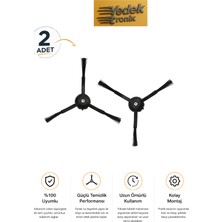 Roborock Qrevo / Qrevo S / Qrevo Pro / Qrevo Maxv / Qrevo Master / Qrevo Slim Uyumlu 2'li Yan Fırça – Siyah | Robot Süpürge Yedek Parça