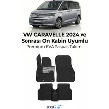 Otocraft Volkswagen Caravelle Ön Kabin (2024 ve Sonrası) Araca Özel 3D Havuzlu Eva Oto Paspas Ön Kabin Full Set 2 Parça