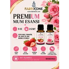 Fabrikone Premium Mum Esansı 5 cc 2'li Set - Çilek, Gül - Soya Wax, Parafin, Jel Wax ve Bal Mumu Uyumlu BKFAB2CKGL5