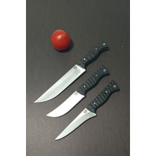 Atainox Profesyonel Kasap ve Kurban Bıçak Takımı – 3'lü Set (Kelle + Yüzme + Sıyırma)