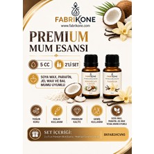 Fabrikone Premium Mum Esansı 5 cc 2'li Set - Hindistan Cevizi, Vanilya - Soya Wax, Parafin, Jel Wax ve Bal Mumu Uyumlu BKFAB2HCVN5