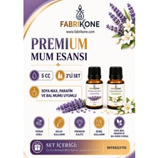 Fabrikone Premium Mum Esansı 5 cc 2'li Set - Lavanta, Yasemin - Soya Wax, Parafin, Jel Wax ve Bal Mumu Uyumlu BKFAB2LVYS5