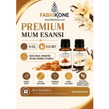 Fabrikone Premium Mum Esansı 5 cc 2'li Set - Karamel, Vanilya - Soya Wax, Parafin, Jel Wax ve Bal Mumu Uyumlu BKFAB2KRVN5