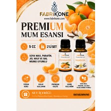 Fabrikone Premium Mum Esansı 5 cc 2'li Set - Mandalina, Vanilya - Soya Wax, Parafin, Jel Wax ve Bal Mumu Uyumlu BKFAB2MNVN5