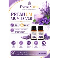 Fabrikone Premium Mum Esansı 5 cc 2'li Set - Lavanta, Menekşe - Soya Wax, Parafin, Jel Wax ve Bal Mumu Uyumlu BKFAB2LVME5