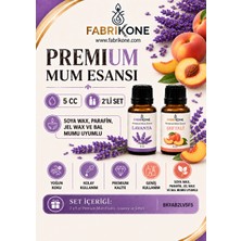 Fabrikone Premium Mum Esansı 5 cc 2'li Set - Lavanta, Şeftali - Soya Wax, Parafin, Jel Wax ve Bal Mumu Uyumlu BKFAB2LVSF5