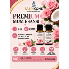 Fabrikone Premium Mum Esansı 5 cc 2'li Set - Gül, Hindistan Cevizi - Soya Wax, Parafin, Jel Wax ve Bal Mumu Uyumlu BKFAB2GLHC5