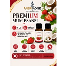Fabrikone Premium Mum Esansı 5 cc 2'li Set - Çilek, Hindistan Cevizi - Soya Wax, Parafin, Jel Wax ve Bal Mumu Uyumlu BKFAB2CKHC5