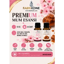 Fabrikone Premium Mum Esansı 5 cc 2'li Set - Japon Kirazı, Karamel - Soya Wax, Parafin, Jel Wax ve Bal Mumu Uyumlu BKFAB2JKKR5
