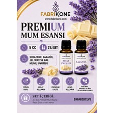 Fabrikone Premium Mum Esansı 5 cc 2'li Set - Beyaz Çikolata, Lavanta - Soya Wax, Parafin, Jel Wax ve Bal Mumu Uyumlu BKFAB2BCLV5
