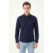 Advante Erkek Spor Slim Fit Uzun Kol Petek Dokulu Gömlek BGL-ST05482