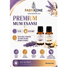 Fabrikone Premium Mum Esansı 5 cc 2'li Set - Lavanta, Vanilya - Soya Wax, Parafin, Jel Wax ve Bal Mumu Uyumlu BKFAB2LVVN5