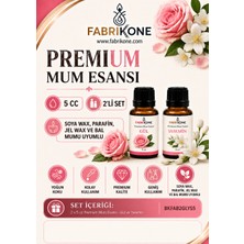 Fabrikone Premium Mum Esansı 5 cc 2'li Set - Gül, Yasemin - Soya Wax, Parafin, Jel Wax ve Bal Mumu Uyumlu BKFAB2GLYS5