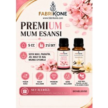 Fabrikone Premium Mum Esansı 5 cc 2'li Set - Japon Kirazı, Vanilya - Soya Wax, Parafin, Jel Wax ve Bal Mumu Uyumlu BKFAB2JKVN5