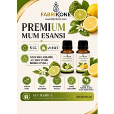 Fabrikone Premium Mum Esansı 5 cc 2'li Set - Bergamot, Limon - Soya Wax, Parafin, Jel Wax ve Bal Mumu Uyumlu BKFAB2BGLM5