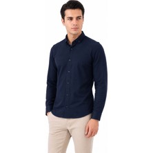 Advante Erkek Spor Slim Fit Uzun Kol Petek Dokulu Gömlek BGL-ST05483