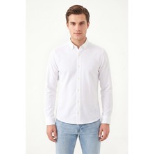 Advante Erkek Spor Slim Fit Uzun Kol Petek Dokulu Gömlek BGL-ST05483