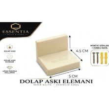 ESBH Dolap Askı Elemanı L Tipi Krem – Kalın Etli Geniş Gövde, Ağır Yük Için Güçlü Sabitleme ve Kolay Montaj ( 10 Adet )
