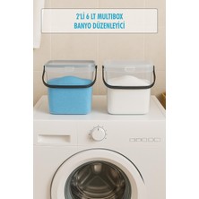 2’li Multibox Deterjanlık Kutusu & Banyo Düzenleyici & Saklama Kutusu 6 Lt Şeffaf