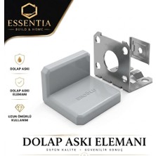 ESBH Dolap Askı Elemanı L Tipi Gri – Güçlü Sabitleme ve Kolay Montaj (10 Adet)