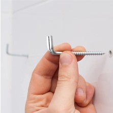 ESBH Ağır Yük L Çelik Kanca Vidası Duvara Montaj Askı Aparatı Şofben Çivisi 2 Adet
