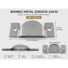 ESBH Bombeli Metal Çerçeve Askısı 100X45 mm – Vidalı Tablo, Ayna ve Duvar Askı Aparatı 2 Adet