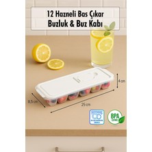Enco Store 12 Hazneli Bas Çıkar Buzluk & Buz Kabı Mavi