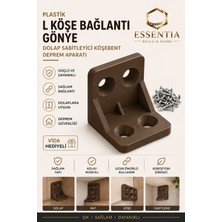 ESBH Plastik L Köşe Bağlantı Gönye Kahverengi Dolap Sabitleyici 100 Adet