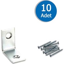 ESBH L Demir Köşebent 15X25X25 mm 25 Adet Mobilya Dolap Köşe Bağlantı Gönye Sabitleme Vida Hediyeli