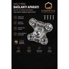 ESBH Açılı T Köşe Bağlantı Aparatı Şeffaf Kelebek Çektirme 40 Adet Vida Dahil Mobilya Sabitleyici