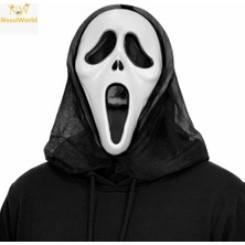 Enco Store Kapşonlu Çığlık Maskesi Scream Maskesi - Hayalet Maskesi 33X21 cm