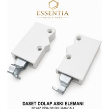 ESBH Daset Dolap Askı Elemanı Sol Beyaz Vidalı Kancalı – Gizli Askı Sistemi