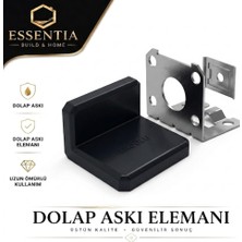 ESBH Dolap Askı Elemanı L Tipi Siyah – Güçlü Sabitleme ve Kolay Montaj (20 Adet)
