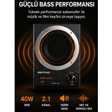 NIXCON Mikado MD-2130FM 2+1 40W Rms Siyah Usb+Sd+Fm Destekli Speaker