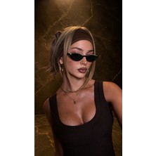 SUN PEARL Astra Cat Eye Kadın Siyah Yarım Çerçeve Güneş Gözlüğü Yeni Sezon