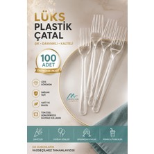 Merpak Ambalaj Sert Kalın Plastik Çatal Lüks 100'LÜ Kullan At Kalın Plastik Çatal