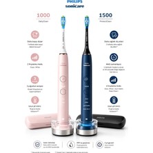 Philips Şarjlı Diş Fırçası Ikili Set Sonik Teknolojili Siyah  ve Pembe Renkli Bakım Paketi